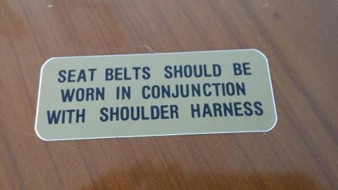Sunvisor seat belt matrica 67/70 Shelby Gt350/500