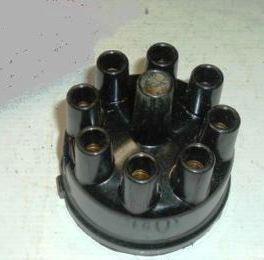 Elosztófedél V8 BLACK FEMALE V8 W/BILLET PERTRONIX, réz kapcsolatok